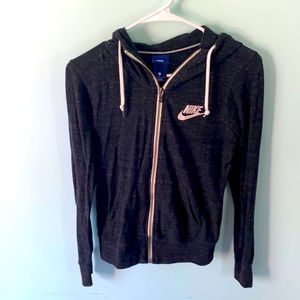 Dark Grey light zip up jacket. Nike. Size S